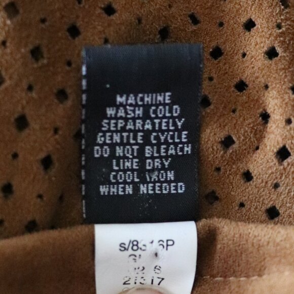 Alfani Women's Brown Sz‎ MP Brown Faux Suede Open Front Casual Eyelet Jacket - Picture 10 of 10